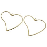 Bijoux pendentifs en laiton, coeur, Placage de couleur d'or Environ 2mm, Vendu par PC