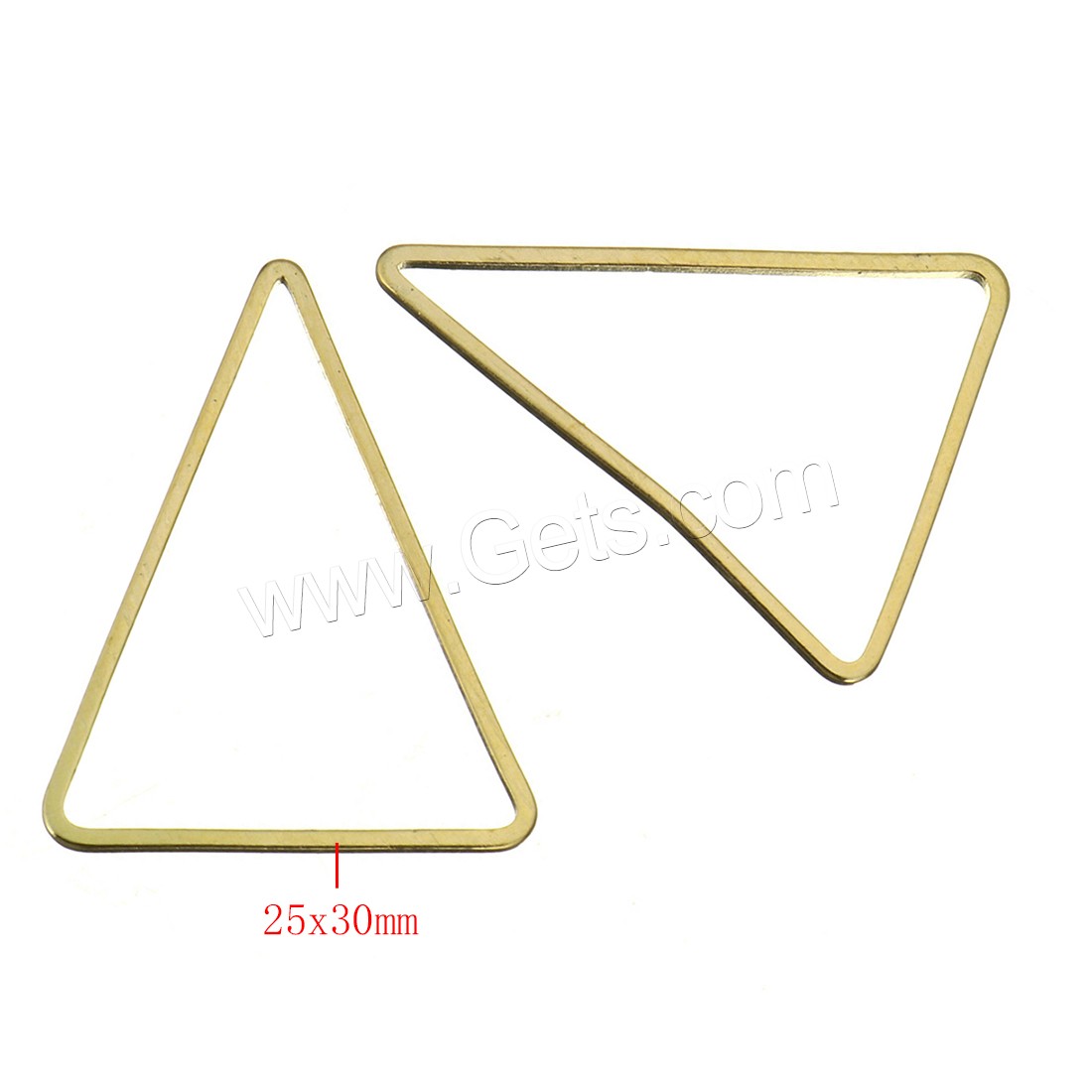 Messing Verknüpfung Ring, Dreieck, plattiert, verschiedene Größen vorhanden & 1/1-Schleife, keine, verkauft von PC