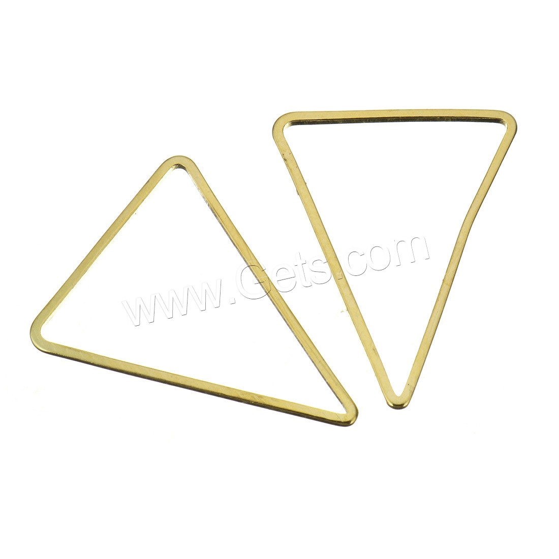 Anillo de cobre amarillo de vinculación, metal, Triángulo, chapado, diverso tamaño para la opción & 1/1 aro, más colores para la opción, Vendido por UD