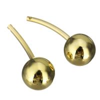 Brass Earring Drop Component, Round, gold color plated Approx 0.4mm 