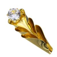 Colgantes de latón de imitación de diamante, metal, chapado en color dorado, con diamantes de imitación, 15x45x10mm, agujero:aproximado 0.6mm, Vendido por UD