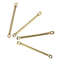 Brass Connector Bar, gold color plated, 1/1 loop Approx 0.5mm 