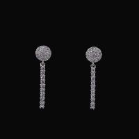 Cubic Zirconia Micro Pave Brass Earring, platinum plated, micro pave cubic zirconia & for woman, nickel, lead & cadmium free, 20mm 
