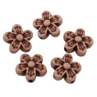 Imitation Wood Acrylic Beads, Flower Approx 0.5mm, Approx 