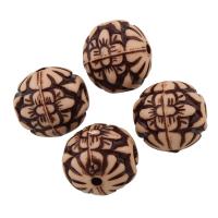 Imitation Wood Acrylic Beads, Round Approx 0.5mm, Approx 