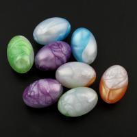 Imitation Acryl-Perlen, Acryl, oval, Nachahmung Perle, gemischte Farben, 20x13.5x13.5mm, Bohrung:ca. 1mm, ca. 254PCs/Tasche, verkauft von Tasche