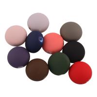 Gummierte Acryl-Perlen, Acryl, flache Runde, gemischte Farben, 17x17x10mm, Bohrung:ca. 1mm, ca. 280PCs/Tasche, verkauft von Tasche