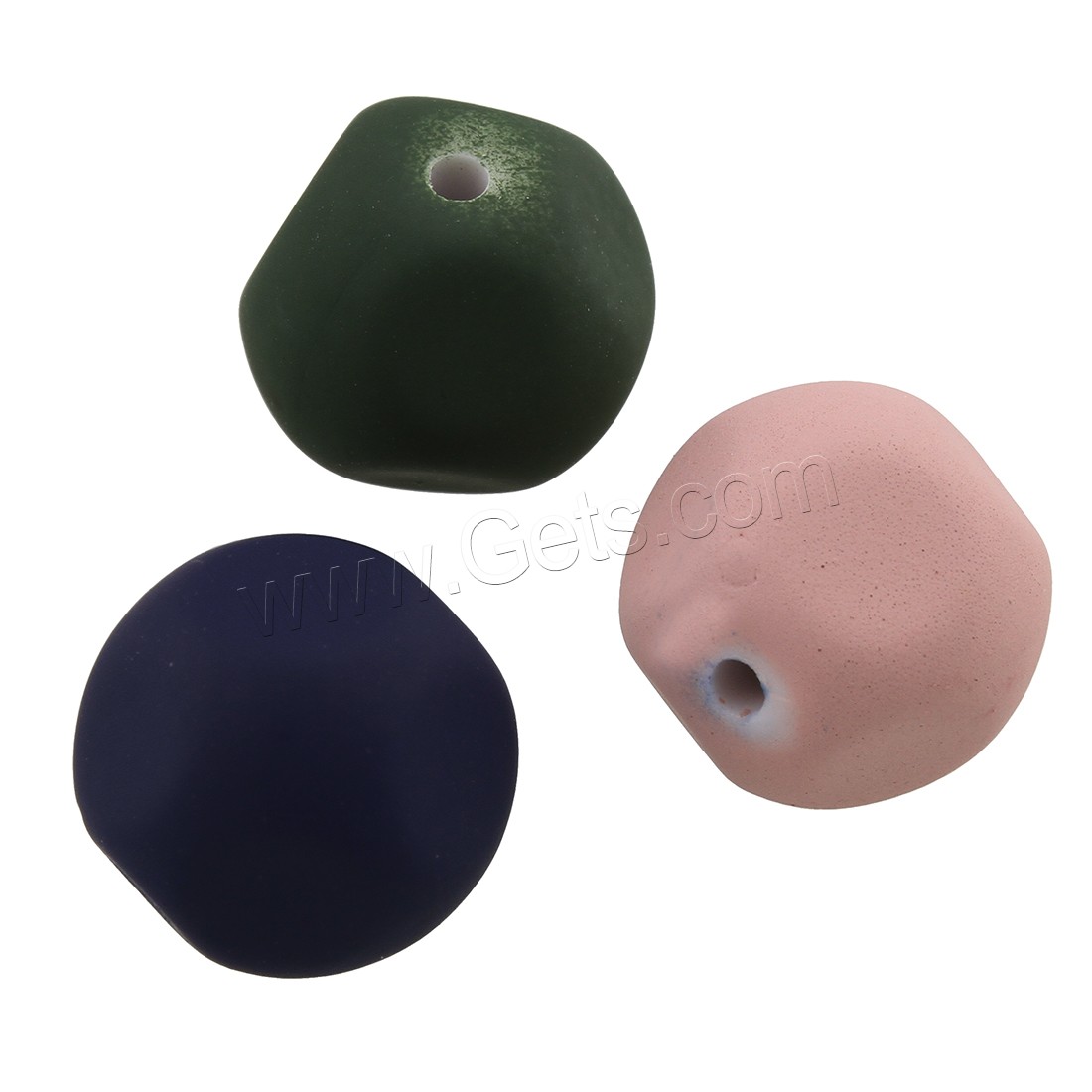 Abalorios acrílicos recubierto de goma, Acrílico, diverso tamaño para la opción, color mixto, agujero:aproximado 1.5mm, Vendido por Bolsa