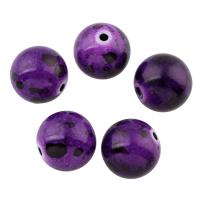 Solide Acryl Perlen, rund, Volltonfarbe, violett, 15x15.5x15.5mm, Bohrung:ca. 1mm, ca. 210PCs/Tasche, verkauft von Tasche
