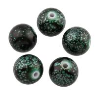 Solide Acryl Perlen, rund, Volltonfarbe, grün, 11x11.5x11.5mm, Bohrung:ca. 1mm, ca. 520PCs/Tasche, verkauft von Tasche