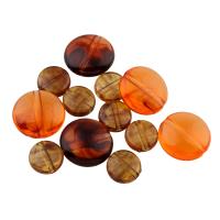 Imitation Amber Acrylic Beads, Flat Round Approx 1mm 