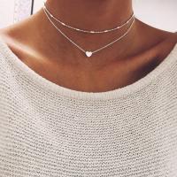 Fashion Choker Necklace, Brass, brass lobster clasp, with 3.9lnch extender chain, plated, oval chain & ball chain & for woman 280mm ,350mm Approx 13.7 Inch 