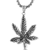 Men Sweater Chain Necklace, Titanium Steel, Maple Leaf, plated, Unisex & box chain Approx 24 Inch 
