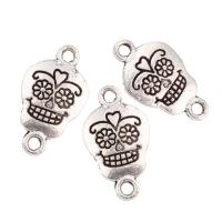 Zinc Alloy Connector Bar, Skull, antique silver color plated, 1/1 loop, lead & cadmium free Approx 1mm 