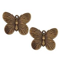 Zinklegierung Tier Anhänger, Schmetterling, antike Bronzefarbe plattiert, frei von Blei & Kadmium, 29x23x3mm, Bohrung:ca. 1mm, verkauft von PC
