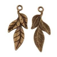Zinc Alloy Leaf Pendants, antique bronze color plated, lead & cadmium free Approx 1mm 
