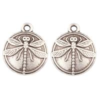 Zinc Alloy Animal Pendants, Flat Round, antique silver color plated, lead & cadmium free Approx 1mm 