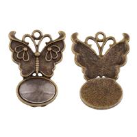 Zinc Alloy Animal Pendants, with Glass, Butterfly, antique bronze color plated, lead & cadmium free Approx 1mm 