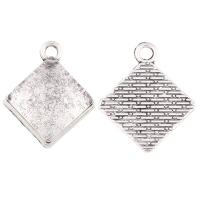 Zinc Alloy Jewelry Pendants, Rhombus, antique silver color plated, lead & cadmium free Approx 2mm 