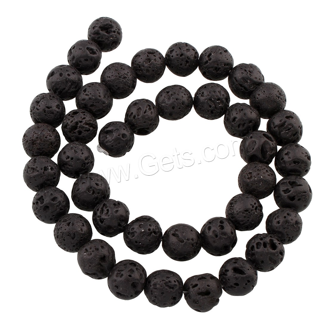 Natural Lava Beads, Round, Unisex & different size for choice, black, Hole:Approx 1mm, Length:Approx 15.5 Inch, Sold By Strand