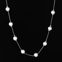 Zinc Alloy Necklace, with Plastic Pearl, with 1.9lnch extender chain, plated, twist oval chain & for woman 8mm ,400mm Approx 18.8 Inch 