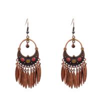 Resin Zinc Alloy Earring, with Resin, iron earring hook, antique copper color plated, for woman, lead & cadmium free 