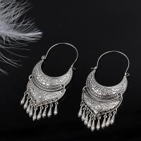 Zinc Alloy Drop Earring, with Glass Seed Beads, iron earring hook, gold color plated, for woman & enamel, lead & cadmium free 