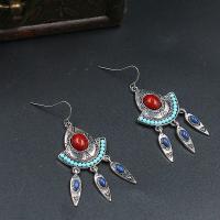 Resin Zinc Alloy Earring, with Resin, iron earring hook, antique silver color plated, for woman, lead & cadmium free 