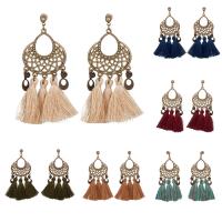 Fashion Tassel Earring, Zinc Alloy, with Caddice & Resin, iron earring hook, antique bronze color plated, for woman lead & cadmium free 