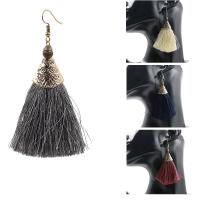 Fashion Tassel Earring, Zinc Alloy, with Caddice, iron earring hook, antique bronze color plated, for woman lead & cadmium free 