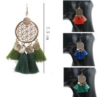 Fashion Tassel Earring, Zinc Alloy, with Caddice, iron earring hook, gold color plated, for woman lead & cadmium free, 75mm 