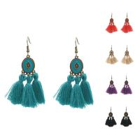 Fashion Tassel Earring, Zinc Alloy, with Caddice, iron earring hook, antique bronze color plated, for woman & enamel lead & cadmium free 
