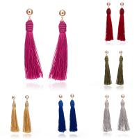 Fashion Tassel Earring, Zinc Alloy, with Caddice, stainless steel post pin, gold color plated, for woman lead & cadmium free 