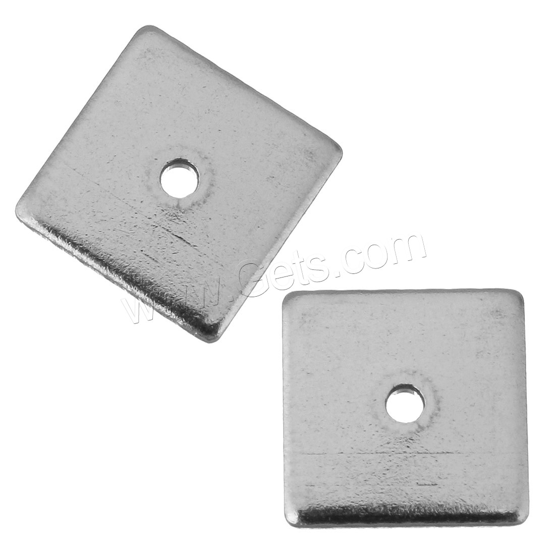 Stainless Steel Spacer Bead,  Square, different size for choice, original color, Hole:Approx 1mm, Sold By PC