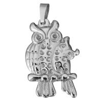 Stainless Steel Animal Pendants, Owl, polished, original color Approx 1.5mm, Inner Approx 1.5, 1mm 
