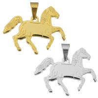 Stainless Steel Animal Pendants, Horse, plated, polished Approx 