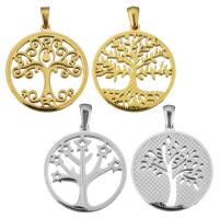 Stainless Steel Pendants, Tree, plated, polished Approx 