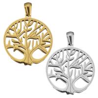 Stainless Steel Pendants, Tree, plated, polished Approx 