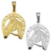 Stainless Steel Animal Pendants, Horse, plated, polished Approx 