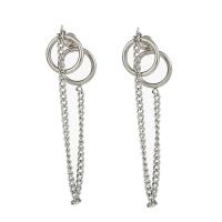 Fashion Fringe Earrings, Zinc Alloy, silver color plated, detachable & for woman, 95mm ,130mm ,190mm 