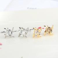 Zinc Alloy Stud Earring, plated, for woman & with cubic zirconia 