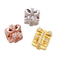 Cubic Zirconia Micro Pave Brass Beads, gift shape, plated, micro pave cubic zirconia nickel, lead & cadmium free Approx 3.5mm 