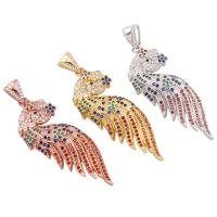 Cubic Zirconia Micro Pave Brass Pendant, Wing Shape, plated, micro pave cubic zirconia nickel, lead & cadmium free Approx 