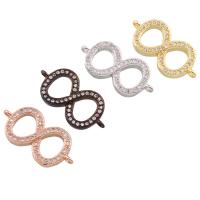 Cubic Zirconia Micro Pave Brass Connector, Number 8, plated, micro pave cubic zirconia & 1/1 loop nickel, lead & cadmium free Approx 1mm 
