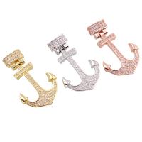 Cubic Zirconia Micro Pave Brass Pendant, Anchor, plated, micro pave cubic zirconia nickel, lead & cadmium free Approx 