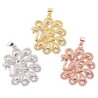 Cubic Zirconia Micro Pave Brass Pendant, Peacock, plated, micro pave cubic zirconia nickel, lead & cadmium free Approx 