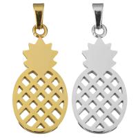 Stainless Steel Hollow Pendant, Pineapple, plated, polished Approx 