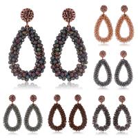 Crystal Drop Earring, with Zinc Alloy, Teardrop, rose gold color plated, for woman & faceted 