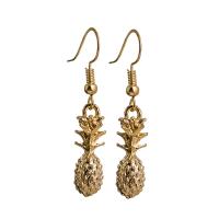 Zinc Alloy Drop Earring, Pineapple, gold color plated, for woman, 25mm 