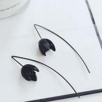 Zinc Alloy Drop Earring, plumbum black color plated, for woman, 11mm ,65mm 